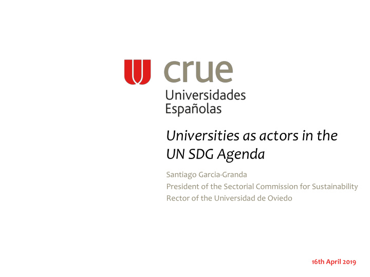universities as actors in the un sdg agenda