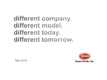 May 2016  Forward-Looking Statements  Certain information contained in this presentation may