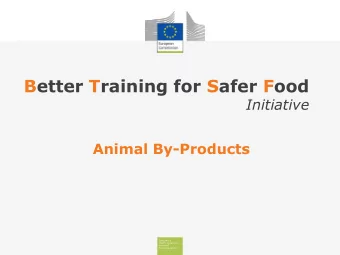 Consumers,  Health, Agriculture  and Food  Executive Agency  A DG SANTE training initiative for EU