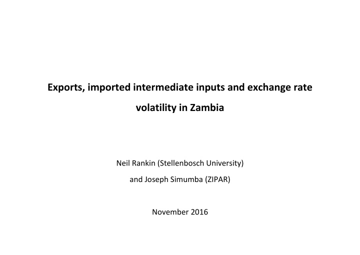exports imported intermediate inputs and exchange rate