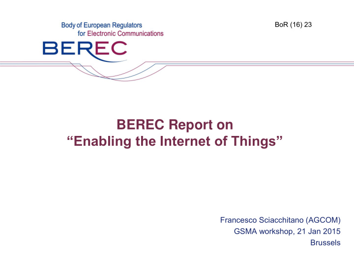 berec report on