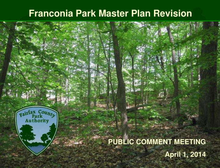 franconia park master plan revision