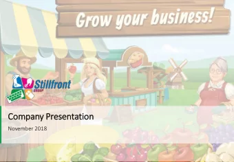 Company Presentation  November 2018  Important information  Important information  NO  NOT  T FOR
