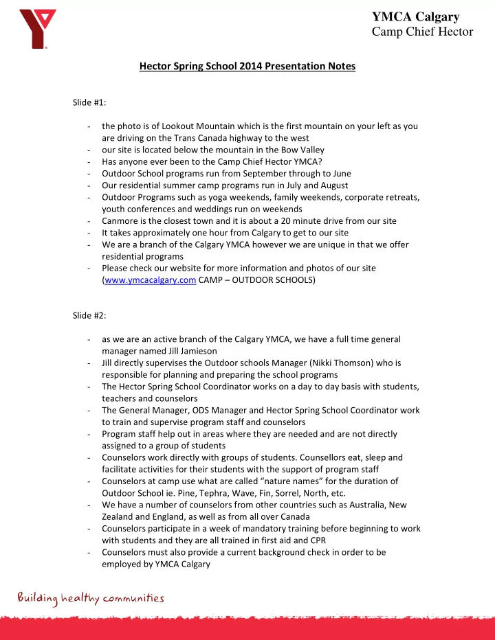 hector spring school 2014 presentation notes slide 1 the