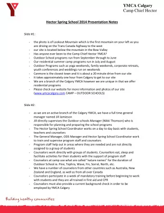 Hector Spring School 2014 Presentation Notes  Slide #1:  the photo is of Lookout Mountain which is