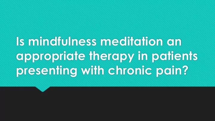 appropriate therapy in patients