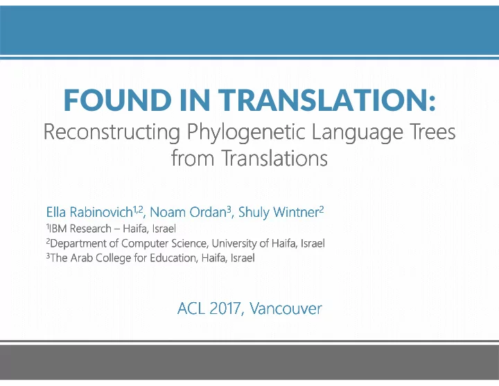 found in translation