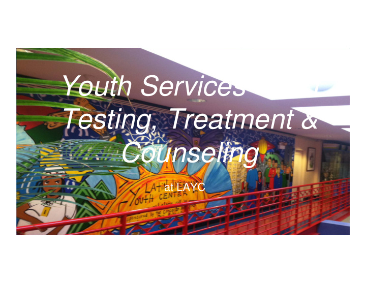 youth services sti testing treatment counseling
