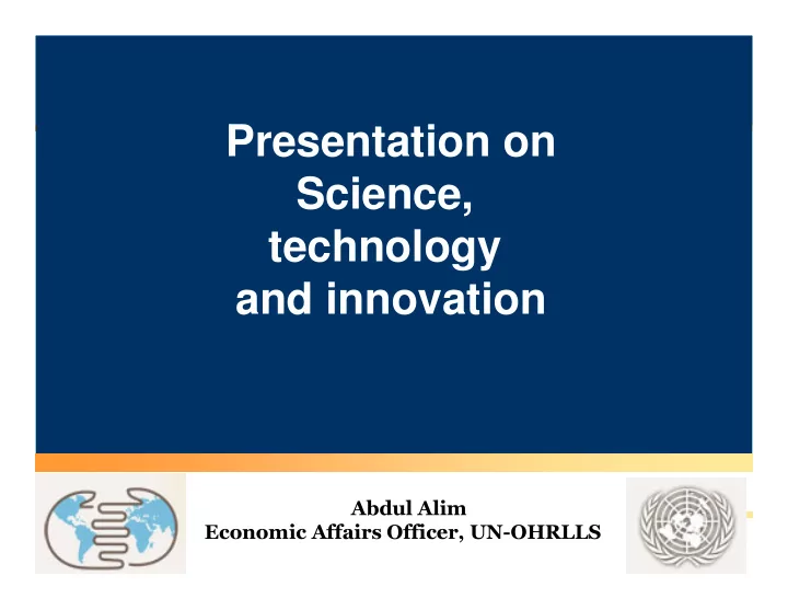 presentation on science technology and innovation