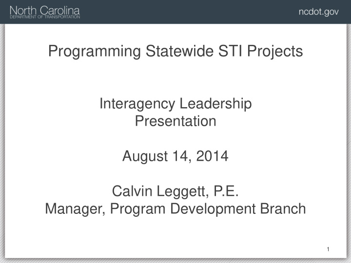 programming statewide sti projects