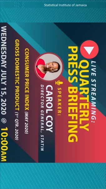 Statjstjcal Instjtute of Jamaica  Statjstjcal Instjtute of Jamaica  Gross Domestjc Product  Q1 2020