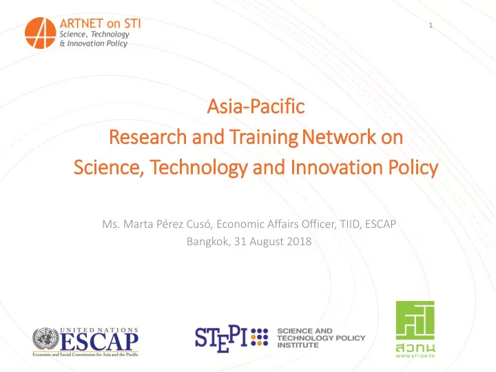 asia ia pacif ific research and training network on scie