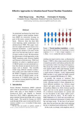arXiv:1508.04025v5  [cs.CL]  20 Sep 2015  used to improve neural machine transla-  tion (NMT) by