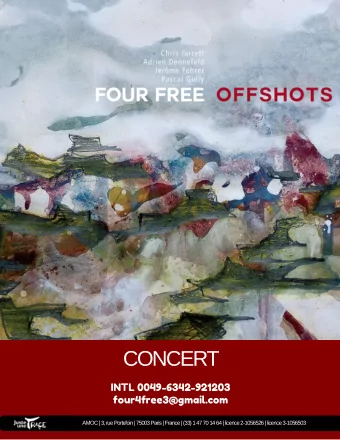 CONCERT  INTL 0049-6342-921203  four4free3@gmail.com  AMOC | 3, rue Portefoin | 75003 Paris |
