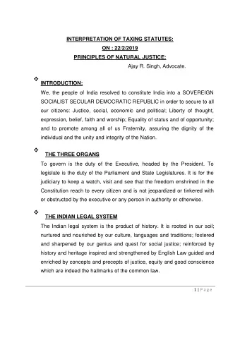 INTRODUCTION:     We, the people of India resolved to constitute India into a SOVEREIGN