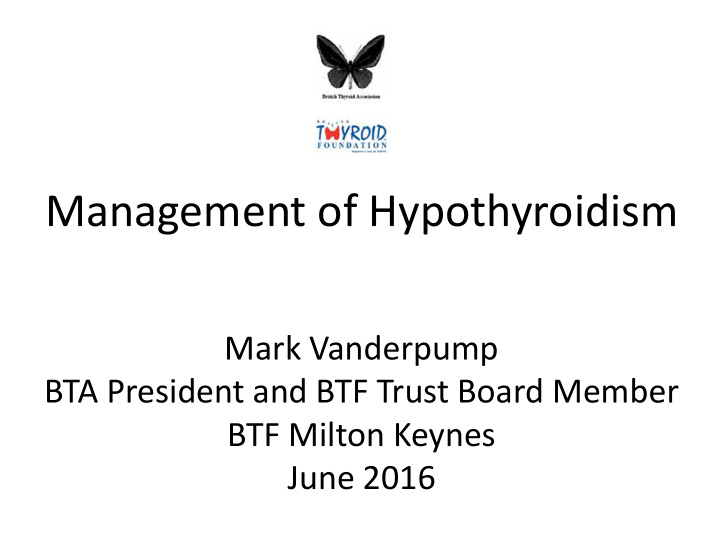 management of hypothyroidism