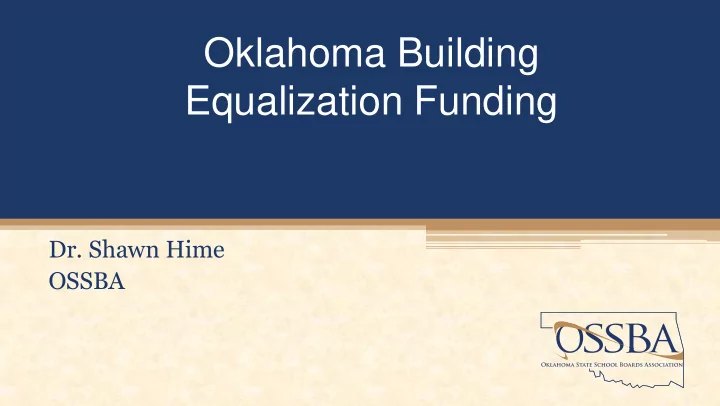 oklahoma building equalization funding