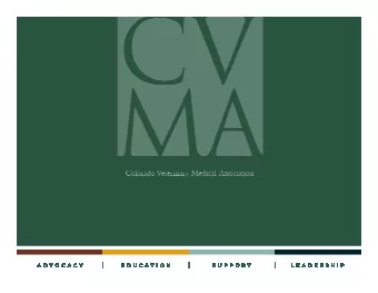 Tales from the Trenches:  Linking Veterinary Medicine to Other Regulated  Providers  Ralph Johnson