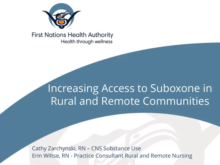 rural and remote communities