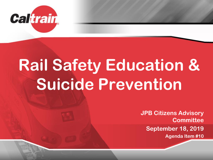 rail safety education suicide prevention