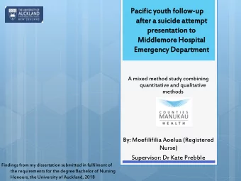 Pa  Pacific yo  youth fo  foll  llow-up  af  after  r a  a suic  suicide at  attempt  pre