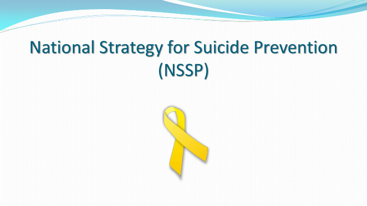 national strategy for suicide prevention nssp rates of