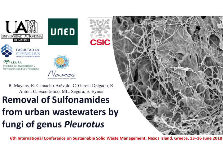 removal of sulfonamides from urban wastewaters by fungi