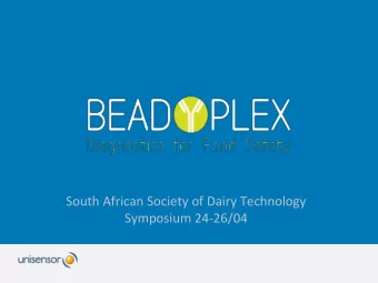 Lorem Ipsum Lorem  South African Society of Dairy Technology  Symposium 24-26/04  UNISENSOR