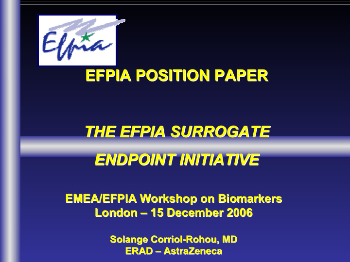 efpia position paper efpia position paper the efpia