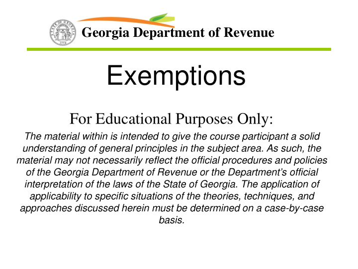 exemptions
