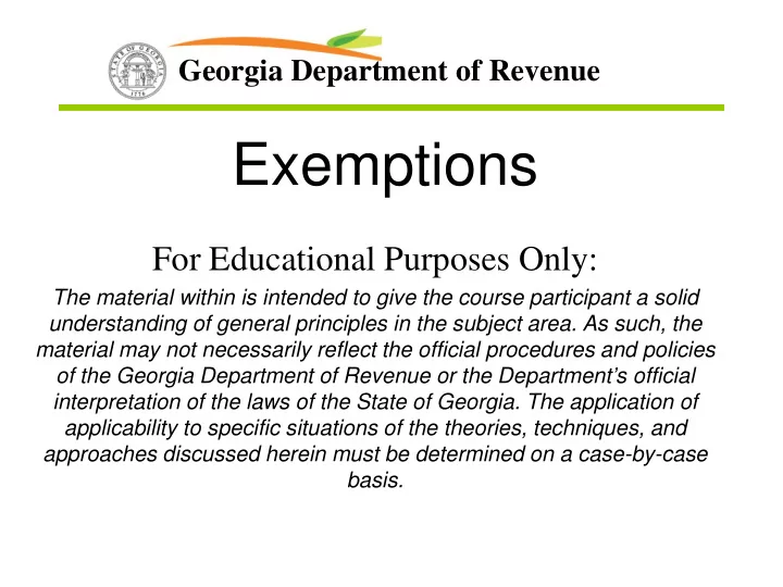 exemptions