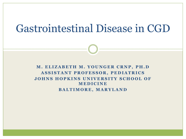 gastrointestinal disease in cgd