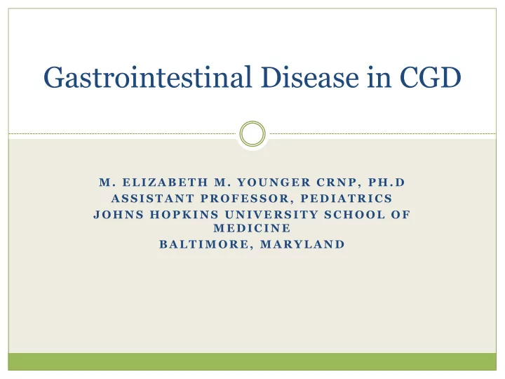 gastrointestinal disease in cgd