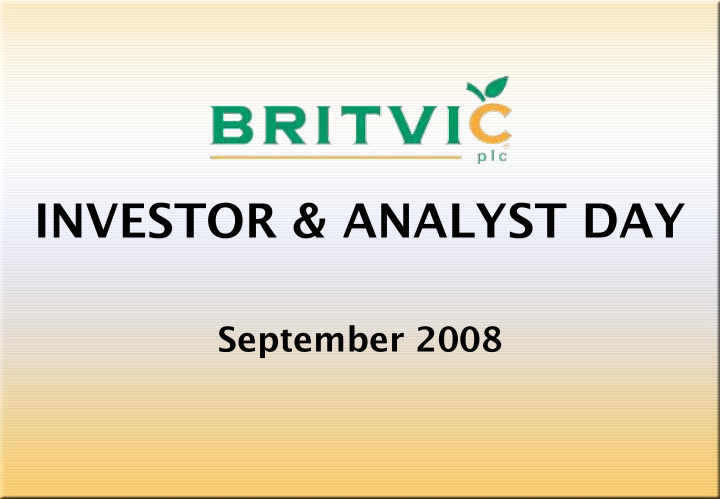 investor analyst day