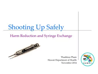 Shooting Up Safely  D  Harm Reduction and Syringe Exchange  D  D  D  D  d  Thaddeus Pham  Hawaii