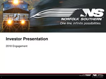 Investor Presentation  2018 Engagement  1  Forward-Looking Statements  Certain statements in this