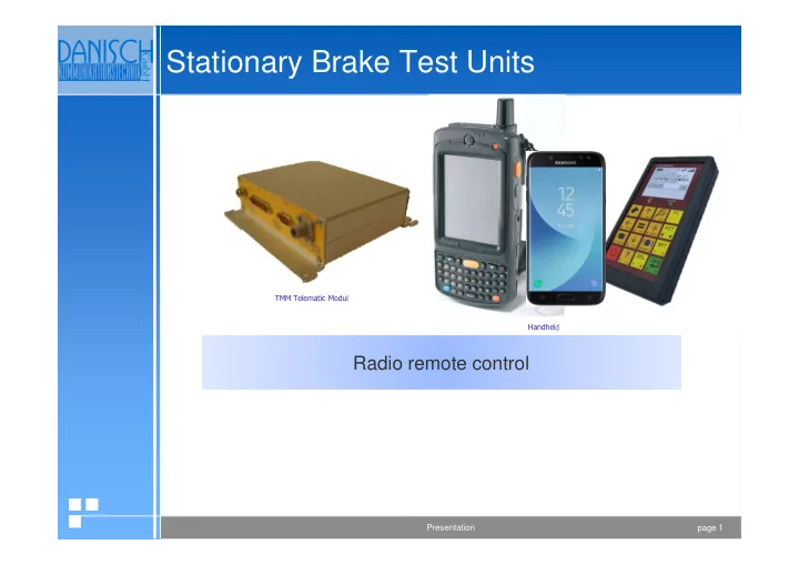 stationary brake test units