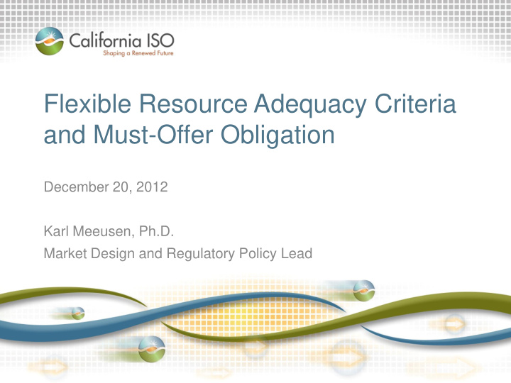 flexible resource adequacy criteria