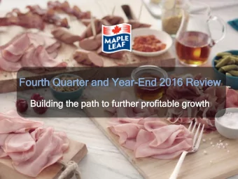 Fo  Four  urth  th Qua  uarter  rter an  and Y  d Yea  ear-End  End 20  2016  16 Rev  eview  ew