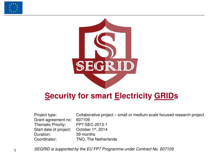 security for smart electricity grids