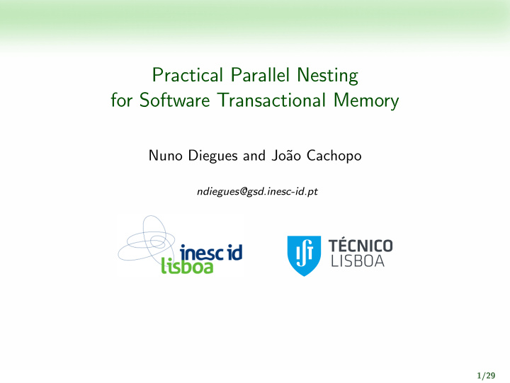 practical parallel nesting for software transactional