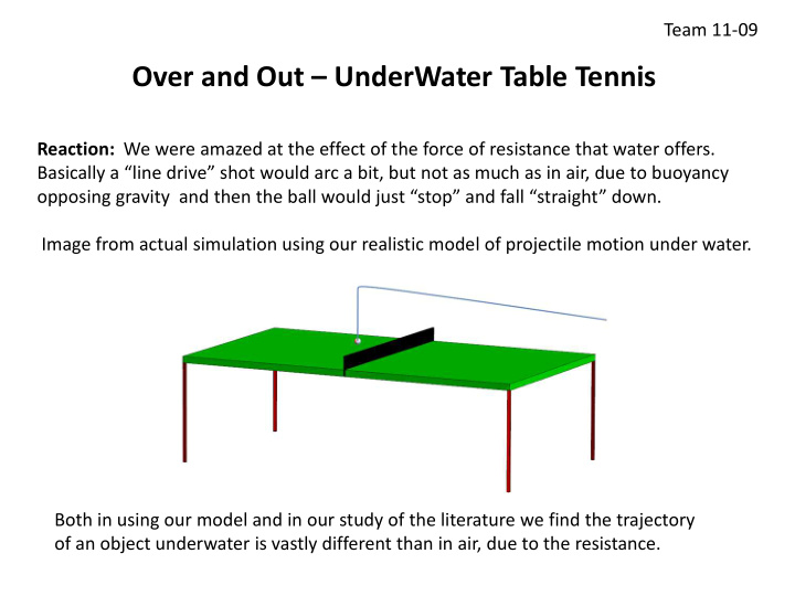 over and out underwater table tennis