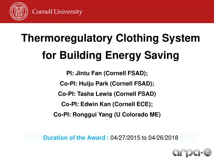 thermoregulatory clothing system