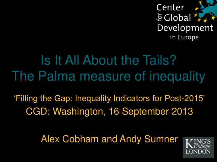 the palma measure of inequality
