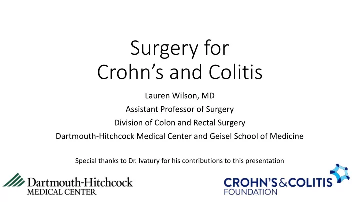surgery for crohn s and colitis