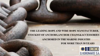 THE LEADING ROPE AND WIRE ROPE MANUFACTURER,  STOCKIST OF ANCHORS,ANCHOR CHAINS&amp;ACCESSORIES