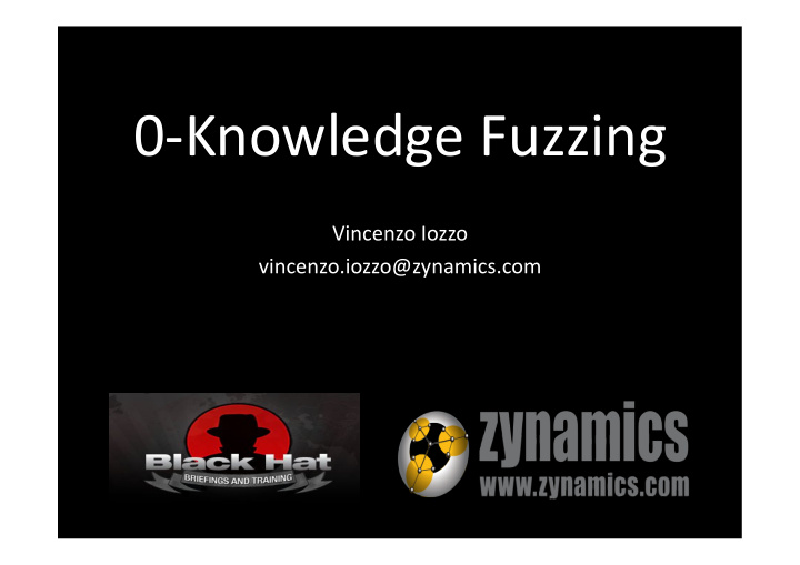 0 knowledge fuzzing