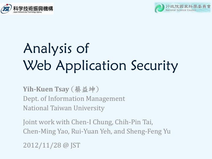 analysis of web application security