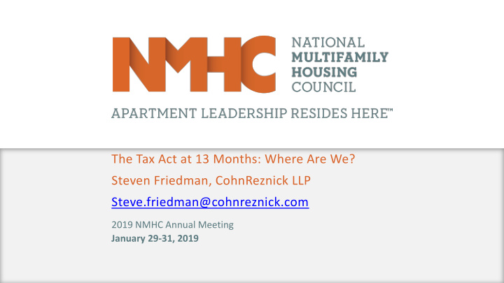 steven friedman cohnreznick llp