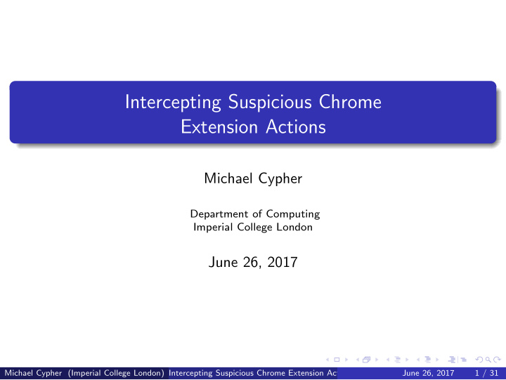intercepting suspicious chrome extension actions